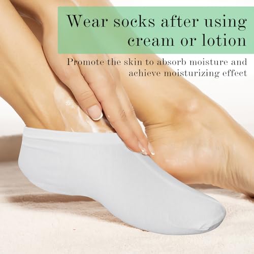 Moisturizing Cotton Socks for Dry Feet - Overnight Spa Treatment