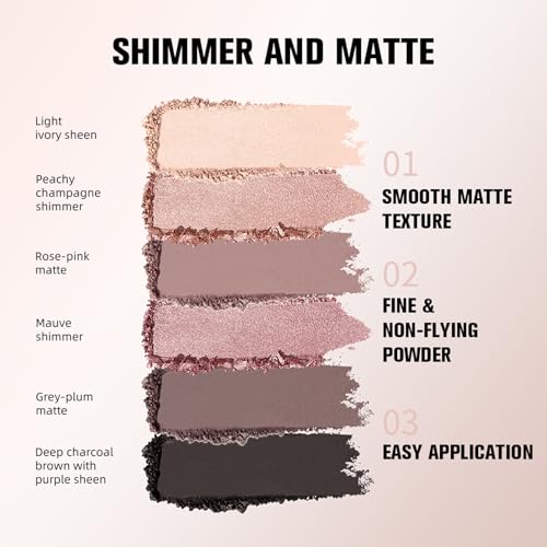 NUDES3 Mini Eyeshadow Palette - 6 Pink Shades with Mirror