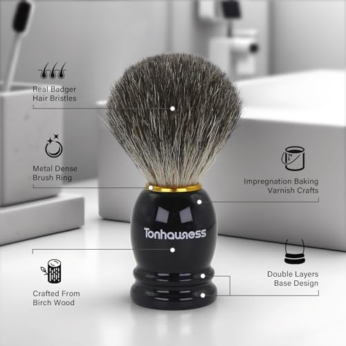 Travel Shaving Brushes Kit For Men, 4 In 1 Shaving Brush Set With Badger Hair Shaving Brush, Shaving Brush Case, Shaving Cream and Foldable Shaving Bowl For Trip