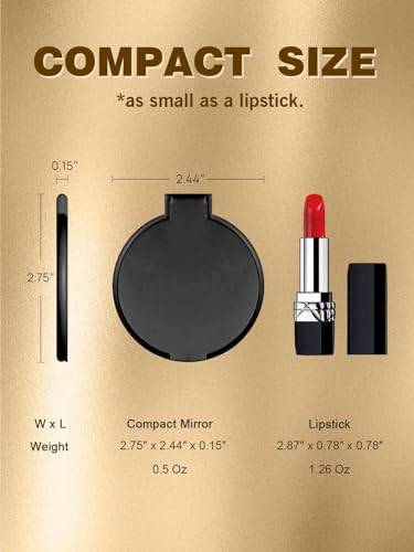 4 Pack Compact Pocket Mirrors for Party Favors, Travel & DIY Black