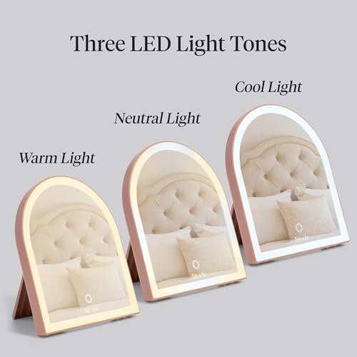 Kitsch Arch Rechargeable LED Desk Vanity Mirror with Lights - Terracotta