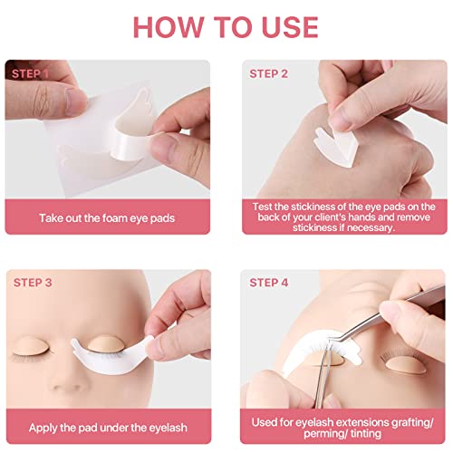 100 Pairs Foam Eye Pads for Lash Extensions - Lint Free