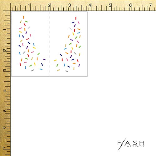 SPRINKLES RAINBOW EYE JEWEL set of 10 premium waterproof temporary colorful metallic gold and silver jewelry foil festival Flash Tattoos, eye jewel, rainbow sprinkles, metallic tattoo, face flash