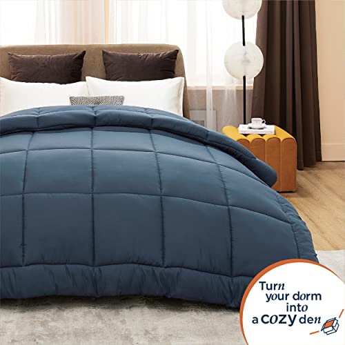 Bedsure Comforter Duvet Insert - Quilted Comforters Twin XL Size, All Season Duvet, Down Alternative Bedding Comforter with Corner Tabs(Navy Blue,Twin XL 92"x68")