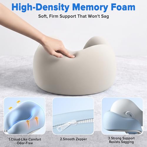 Adjustable Massage Headrest with Memory Foam Pillow