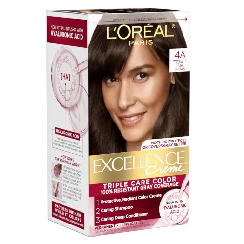 L'Oreal Paris Excellence Crème Hair Color 4A Dark Ash Brown - Pack of 1