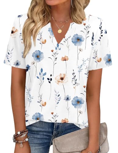 Zeagoo Women's Short Sleeve V-Neck Tee Shirt