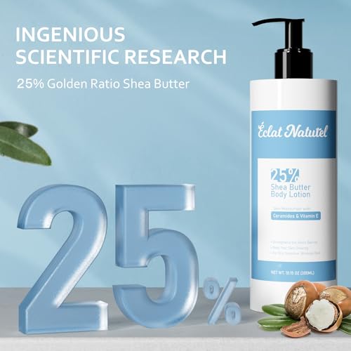 Body Lotion with 25% Shea Butter, Vitamin E & Ceramide, Deep Moisturizing Hydrating Body Lotion for Dry Skin, 10.15 Fl Oz (Pack of 2)