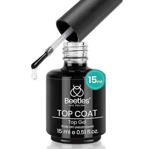 Beetles No Wipe Gel Top Coat 15ml - Clear Soak Off