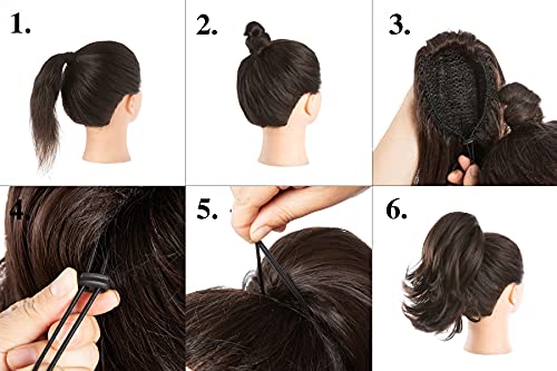 CJL HAIR Short Claw Clip Ponytail Extension Drawstring Curly Fake Faux Jaw Balayage Hairpiece Hair Piece Wavy High Pony Tails Synthetic Heat Friendly Fiber for Women Girls Kids