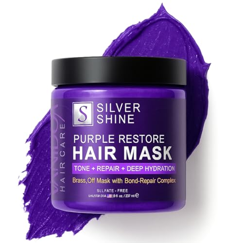 Purple Hair Mask for Gray & Silver Hair – Deep Conditioning Toner, 8oz
