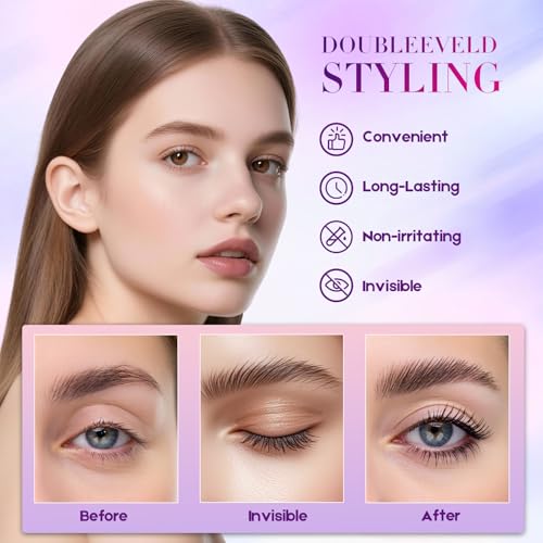 Double Eyelid Tape 600 Pcs,Create Perfect Double Eyelids, Lift Sagging Eyelids, Change Asymmetrical Eye Size,Three Sizes To Perfectly Enhance Your Eyes,And Make Your Eyes More Charming