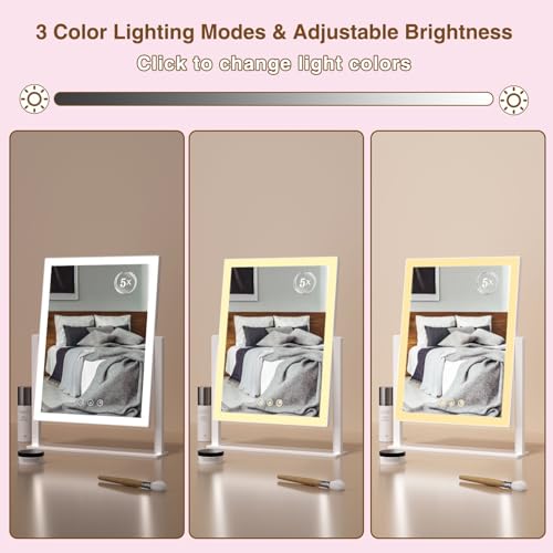 ViKert Vanity Mirror with Lights, 5X Magnification, 96 LED