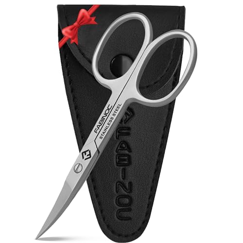 FABINOC 3.5" Curved Precision Nail Scissors - Stainless Steel Grooming Tool