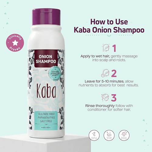 Kaba Onion Shampoo for Thicker Hair - 500 ML, Sulfate-Free