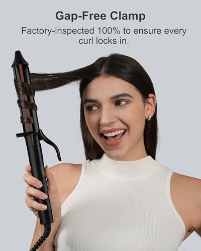 ANNLARY 1.25" Titanium Ceramic Curling Iron, 8 Heat Settings