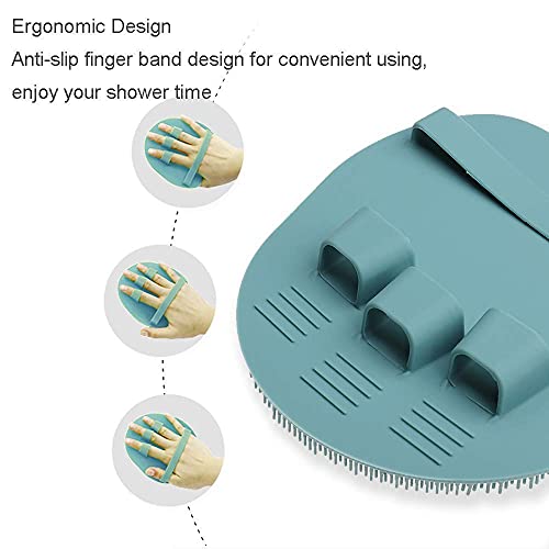 2-Pack Silicone Shower Brush - Body Scrubber & Face Exfoliator