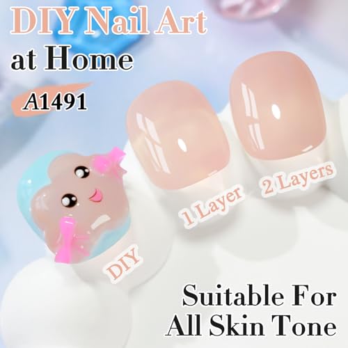 Double Rhythm HEMA Free Jelly Gel Nail Polish - 15ml Translucent Nude Pink