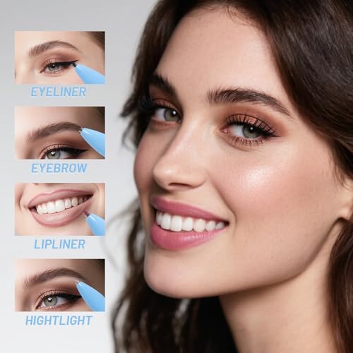 4-in-1 Makeup Pen - Eyeliner, Eyebrow, Lip Liner & Highlighter
