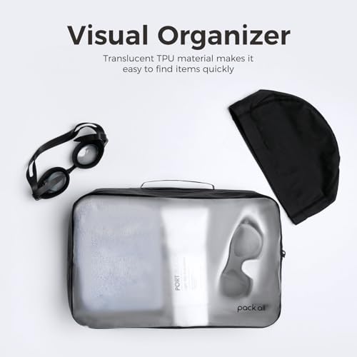 pack all Seamless Clear Toiletry Bag, Tear-resistant Clear Makeup Bag, Water-resistant Travel Packing Organizer for Toiletries, Cosmetics and Accessories (Large)