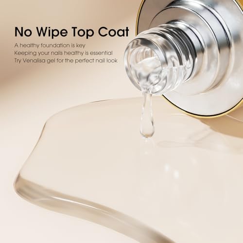 VENALISA No Wipe Gel Top Coat - High Gloss Shiny Clear Gel Polish