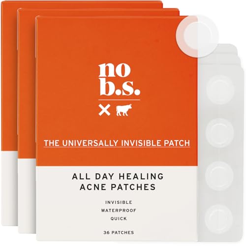 No Bad Stuff - All Day Healing Acne Patches, Hydrocolloid, Pimple Patches for All Skin Types, Invisible on All Skin Tones and Under Make Up, Waterproof Acne Spot Dots, 108 CT