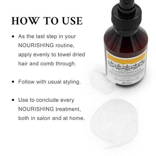 Davines Naturaltech NOURISHING Keratin Sealer, No Rinse Softening And Protection to Strengthen And Defend Against Split Ends, 3.38 Fl. Oz.