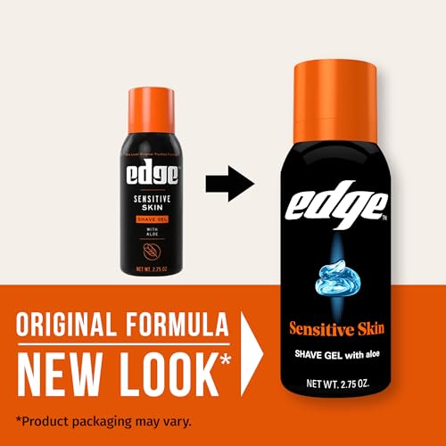 Edge Sensitive Skin Shaving Gel for Men, Cooling & Moisturizing, 2.75 oz (12 Pack)