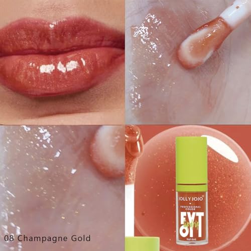 5-Color Tinted Lip Gloss Oil Set - Hydrating Plumping Lip Care Kit