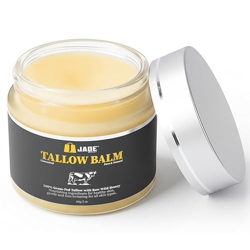 Unscented Honey Tallow Balm for Face & Body ? Extra-Rich Moisturizer for Dry, Sensitive & Reactive Skin ? Firm Balm That Melts With Body Heat ? No Fragrance or Water Fillers