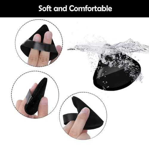 12 pcs Makeup Sponge Blender Sponges for Liquid, Cream, and Powder, Make up sponges for foundation Powder Puff Face Triangle Face Makeup Puff Wet Dry Dual-Use (Black)