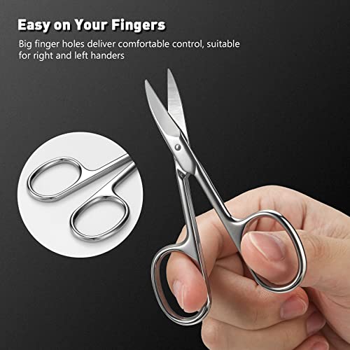 BEZOX Stainless Steel Curved Nail Scissors for Thick Toenails & Fingernails