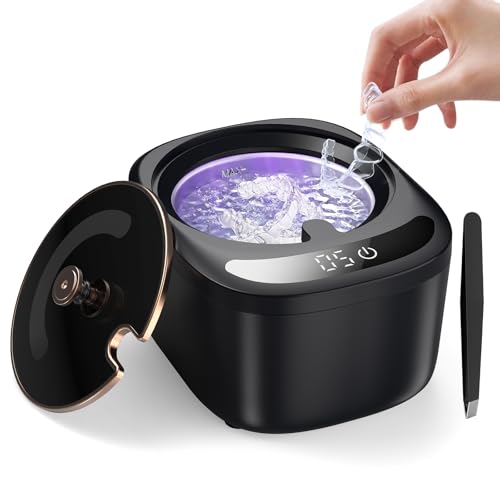 Ultrasonic Retainer Cleaner Machine, Dental Cleaning Pod, 45kHz Retainer Cleaning with 230ML Capacity for Dentures, Aligner, Mouth Guards, Braces, Jewelry, Nightguard & All Dental Appliances