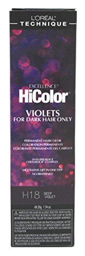 Loreal Excel Hicolor H18 Tube Deep Violet 1.74oz (6 Pack)