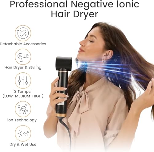 5-in-1 Hair Styler Brush Blow Dryer Set - Curl & Straighten