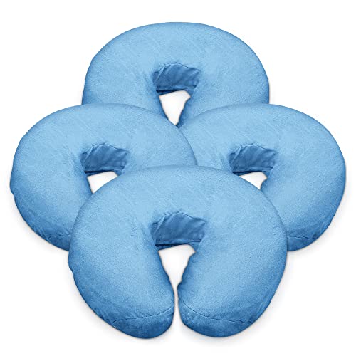 London Linens Extra Thick 100% Cotton Flannel Massage Face Cradle Cover 4 Pcs Baby Blue