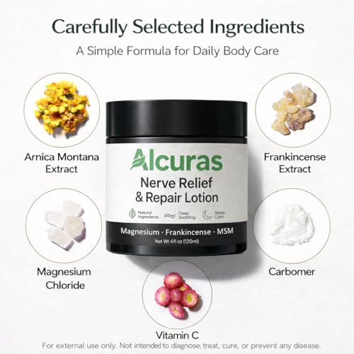 Alcuras Cream, 4 fl oz Arnica Cream & Magnesium Cream&Frankincense for Knee, Lumbar, Neck, Hand and Foot (1 pcs)