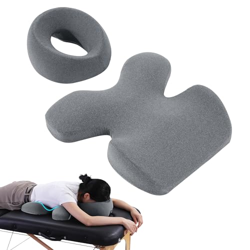 MABOZOO Face Down Massage Pillow, Face Down Pillow for Sleeping with Non-Slip Bottom, Home Head Cushion and Chest Cushion for SPA, Sleep (Gray)