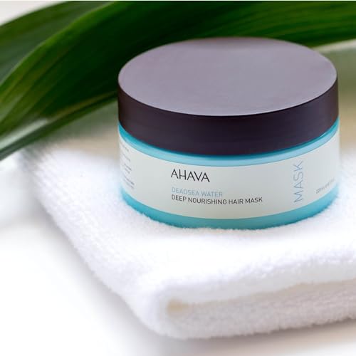 AHAVA Dead Sea Water Deep Nourishing Hair Mask - Rich & Creamy Mask Nourishing & Revitalizing Shine, Cures Daily Scalp & Hair Damage, includes exclusive Osmoter, Jojoba Oil & Argan Oil 7.4 Fl.Oz