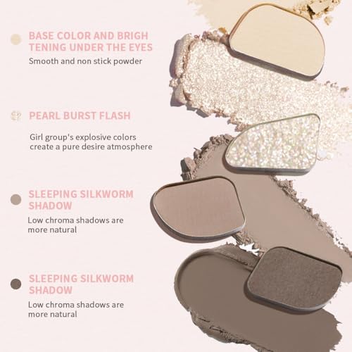 KXmzeG I-#01 Matte Eyeshadow Palette - 4 High-Pigment, Blendable Colors for All Occasions