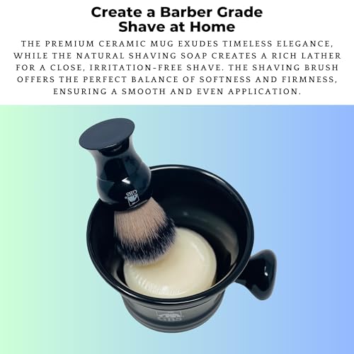 G.B.S GENTS Premium Men's Shaving Kit - 5PC Complete Set with Shave Brush, Sandalwood Aftershave, No.84 Cologne & Ceramic Bowl - Gift Set for Men