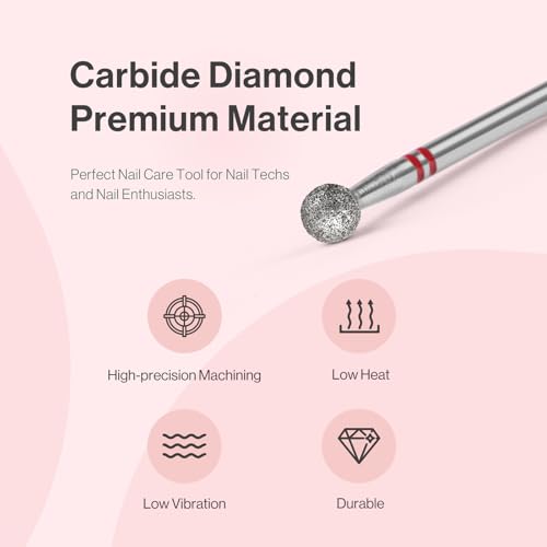 MelodySusie Ball Shape Carbide Cuticle Drill Bit 3/32"