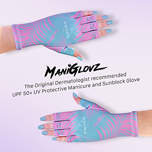 ManiGlovz UPF 50+ UV Gel Manicure Fingerless Gloves - Cotton Candy