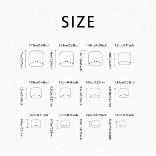 YIHONGYAN Style A24 Black French Tips Press-On Nails Kit with 3D Rhinestones, 24 pcs