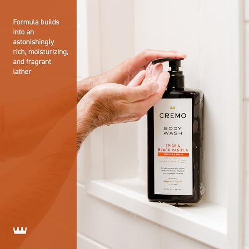 Cremo Rich-Lathering Spice & Black Vanilla Body Wash for Men, Notes of Spices, Dark Woods and Black Vanilla, 32 Fl Oz,(Pack of 2)