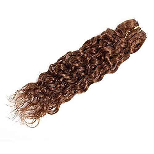 Color 30 Brown Water Wave Bundles Brazilian Hair Weave Bundles 100% Wet and Wavy Virgin Brazilian Human Hair Bundles Extension Color 30 100gram Curly Weave Hair