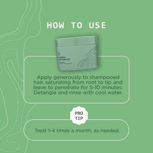 Sienna Naturals - Plant Power Repair Mask - Deep Conditioner for Damaged & Dry Hair - Strengthens, Hydrates & Repairs with Baobab Protein & Coconut Oil - Clean, Vegan Formula - 8 fl oz