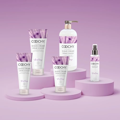 Coochy Moisturizing Shave Cream with Floral Haze - Gentle Intimate Lotion, 3.4 oz - Rash-Free, Hydrating Formula for Bikini, Underarms & Legs - Pack of 1