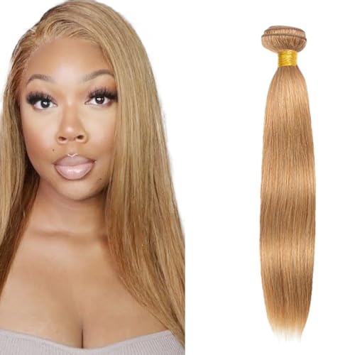 #27 Honey Blonde Straight Hair Bundle 28 Inch 50g