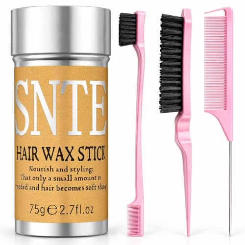Samnyte Hair Wax Stick Set with Edge Brush & Comb – Frizz Control, Non-Greasy, 2.7 oz 4‑in‑1 Styling Kit